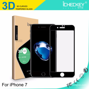 Newest!!!carbon fiber tempered glass 3D full cover tempered glass for Iphone7/7plus